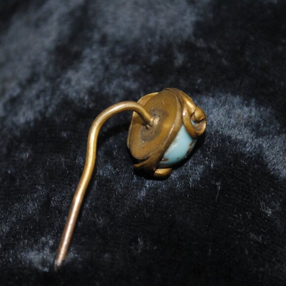 Antique Robin's Egg / Blue Art Glass Stick Pin - Picture 5 of 8
